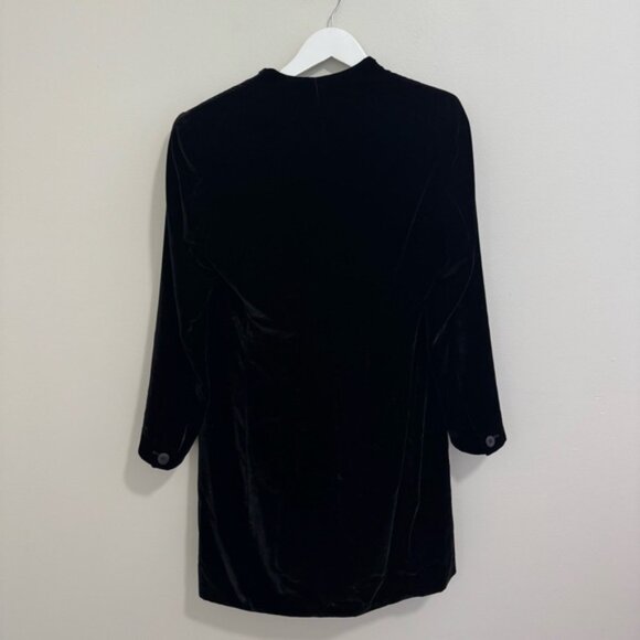 Vintage Giorgio Armani Black Velvet Snap Button Coat - Picture 4 of 8